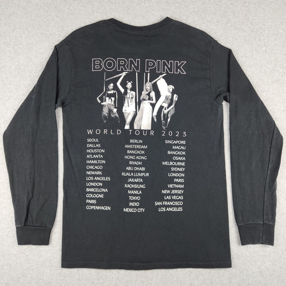 BLACKPINK Born‎ Pink World Tour 2023 Official Long Sleeve Shirt Black Size Small